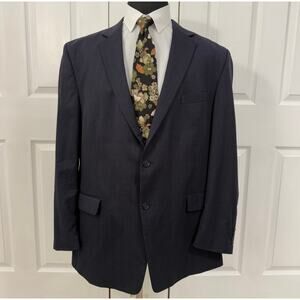 Jos. A. Bank Men's Blue Navy 100%Wool Two Buttons Sportscoat Blazer Size 50L